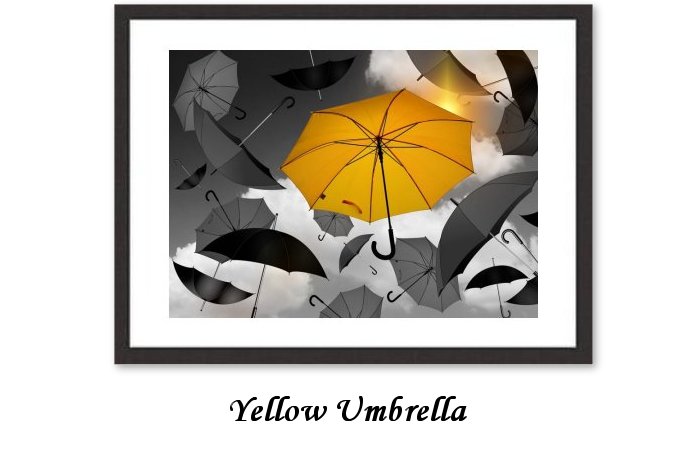 Yellow Umbrella Framed Print
